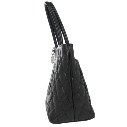 Chanel 2005-2006 Black Caviar Skin Medallion Tote Handbag