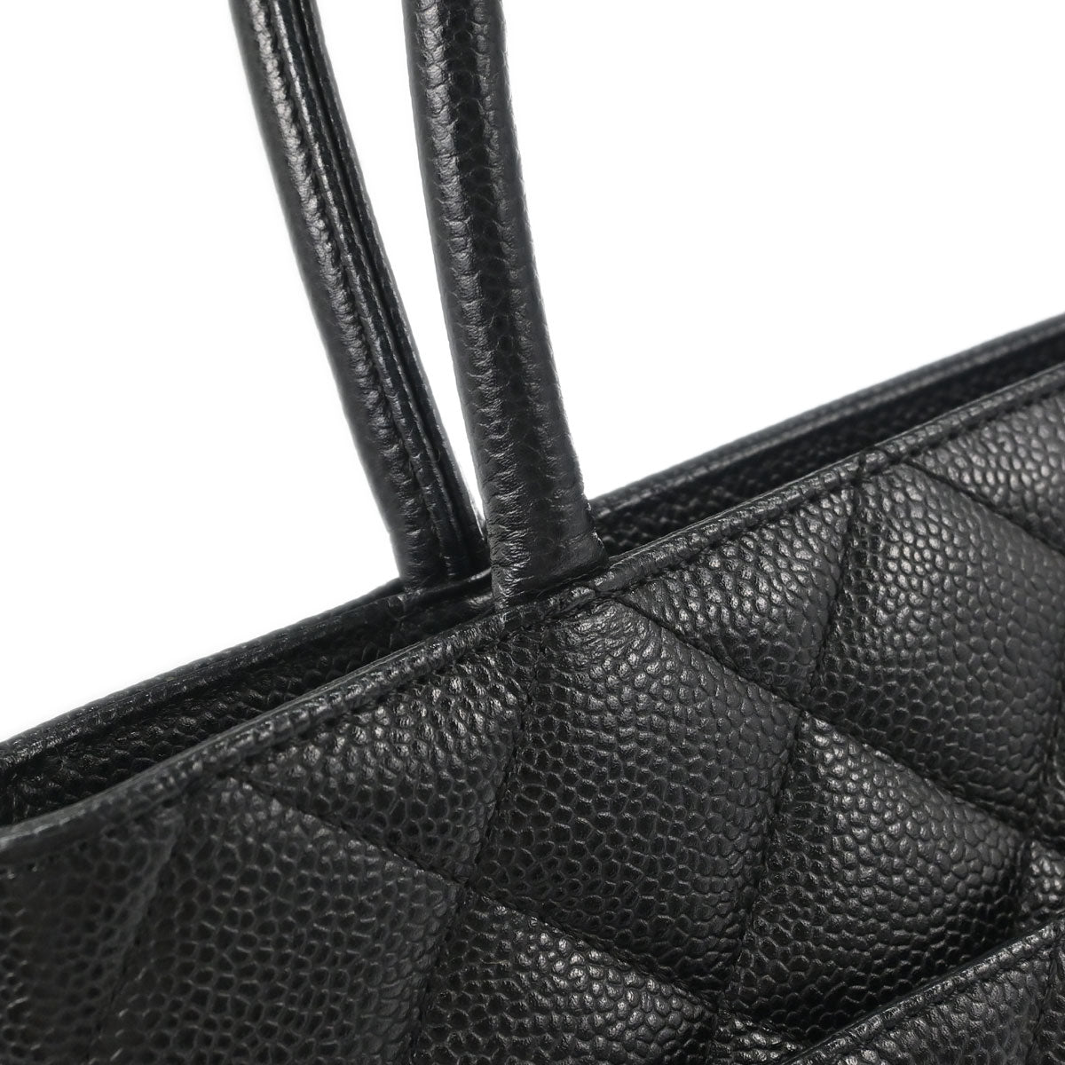 Chanel 2005-2006 Black Caviar Skin Medallion Tote Handbag