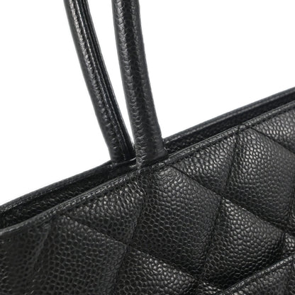 Chanel 2005-2006 Black Caviar Skin Medallion Tote Handbag