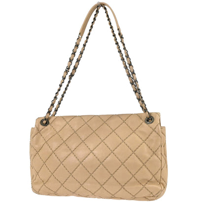 Chanel 2013-2014 Beige Calfskin Natural Beauty Split Pocket Flap Bag