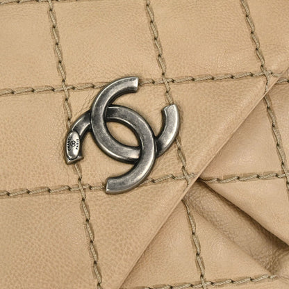 Chanel 2013-2014 Beige Calfskin Natural Beauty Split Pocket Flap Bag