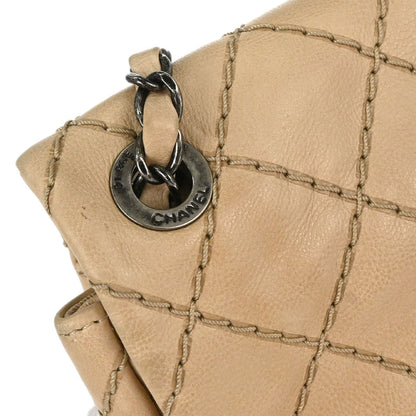 Chanel 2013-2014 Beige Calfskin Natural Beauty Split Pocket Flap Bag