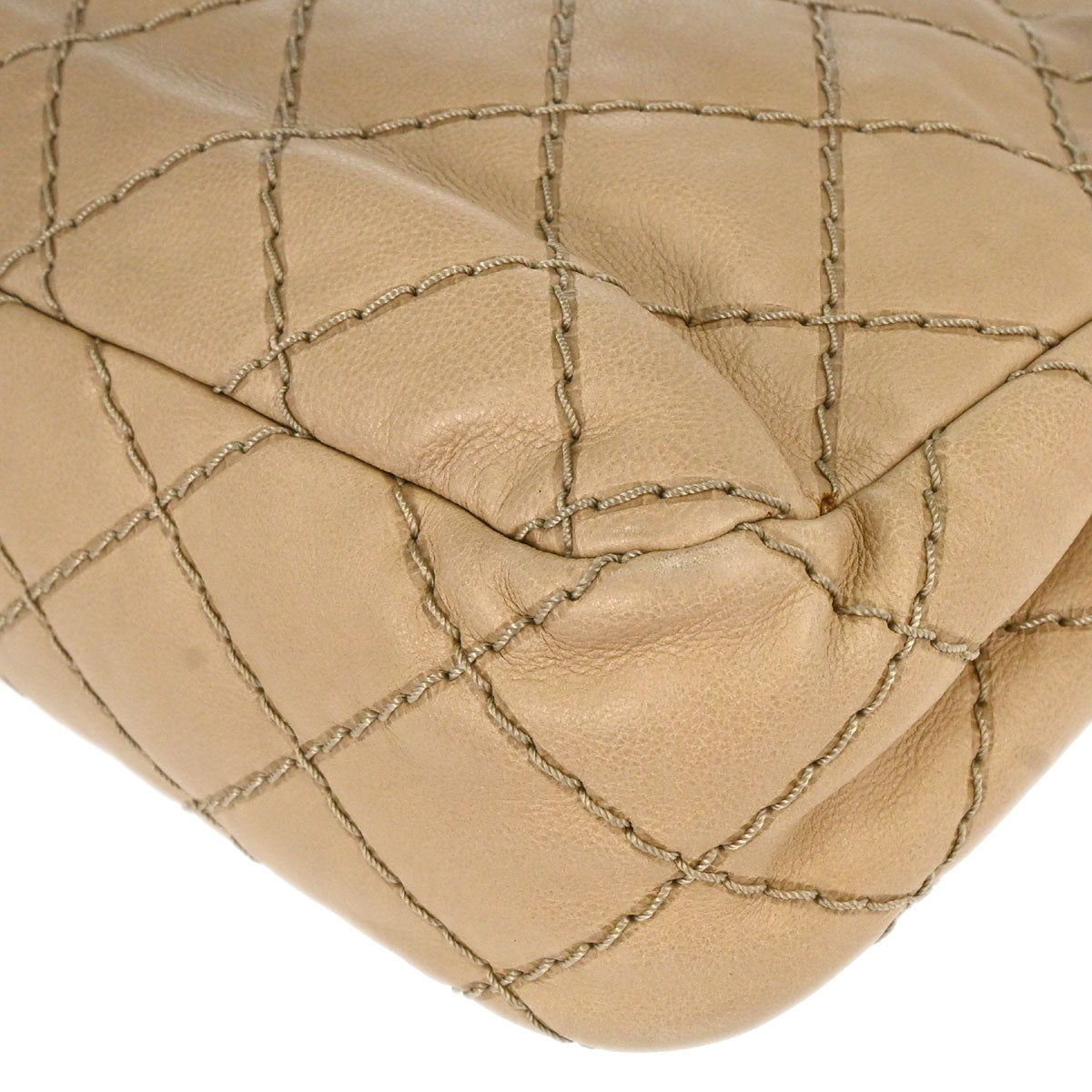 Chanel 2013-2014 Beige Calfskin Natural Beauty Split Pocket Flap Bag