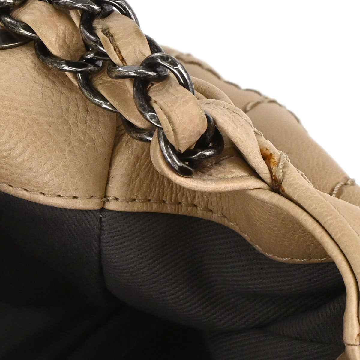 Chanel 2013-2014 Beige Calfskin Natural Beauty Split Pocket Flap Bag