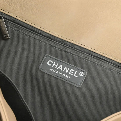 Chanel 2013-2014 Beige Calfskin Natural Beauty Split Pocket Flap Bag