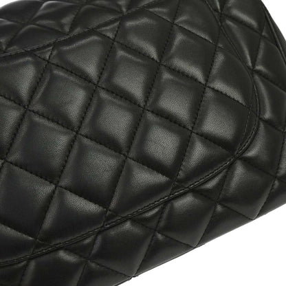 Chanel Black Lambskin Jumbo Classic Flap Shoulder Bag