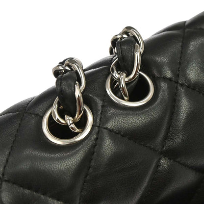 Chanel Black Lambskin Jumbo Classic Flap Shoulder Bag