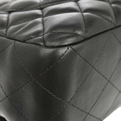 Chanel Black Lambskin Jumbo Classic Flap Shoulder Bag