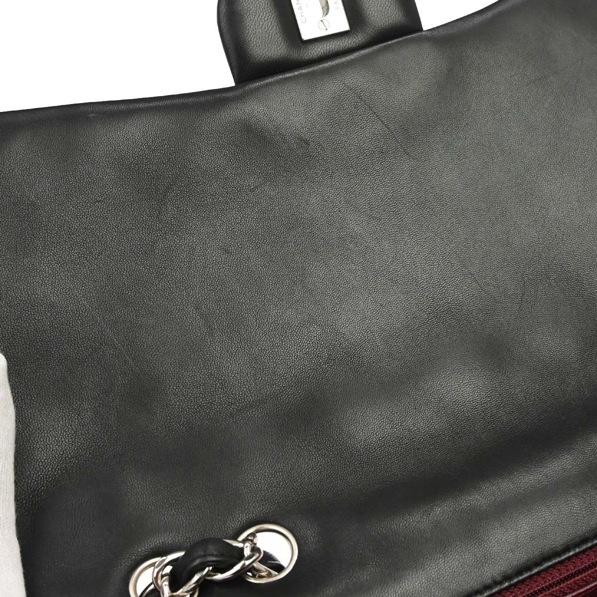 Chanel Black Lambskin Jumbo Classic Flap Shoulder Bag