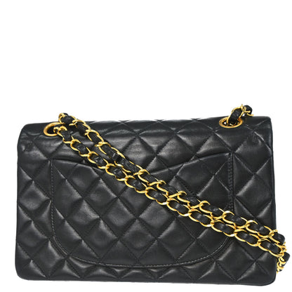 Chanel 1996-1997 Black Lambskin Small Classic Double Flap Shoulder Bag