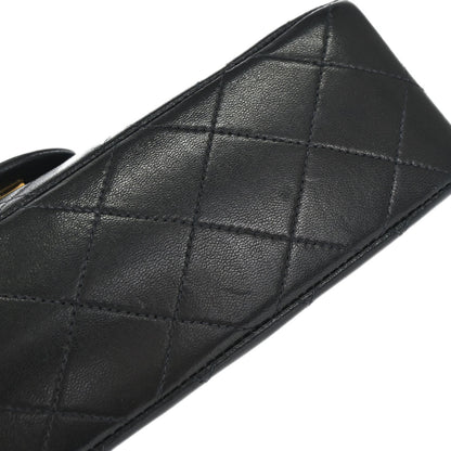 Chanel 1996-1997 Black Lambskin Small Classic Double Flap Shoulder Bag