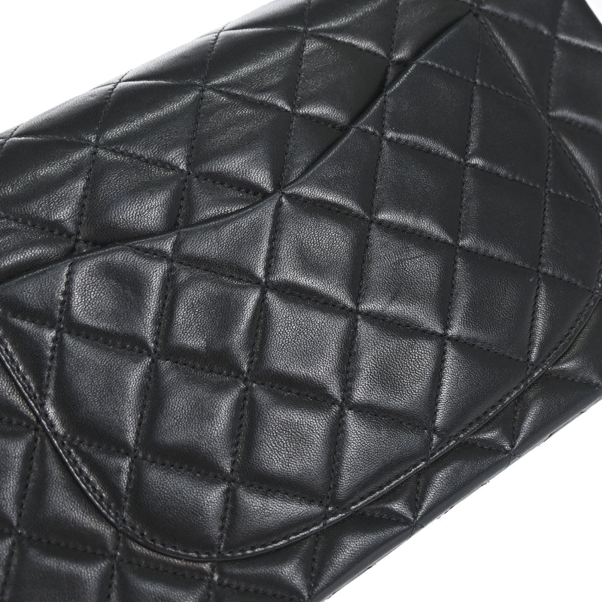 Chanel 1996-1997 Black Lambskin Small Classic Double Flap Shoulder Bag