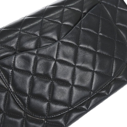 Chanel 1996-1997 Black Lambskin Small Classic Double Flap Shoulder Bag