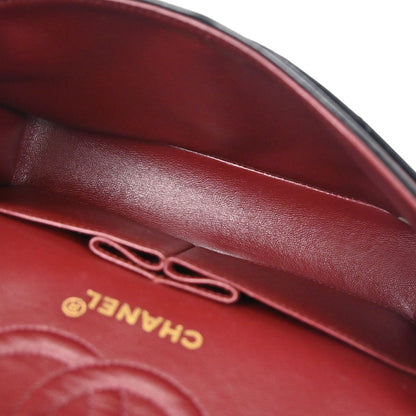 Chanel 1996-1997 Black Lambskin Small Classic Double Flap Shoulder Bag