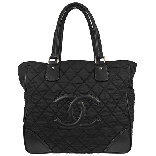 Chanel 2005-2006 Black Nylon Paris Tote Handbag