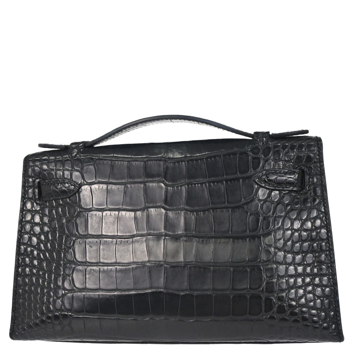 Hermes * Black Matt Alligator Kelly Pochette Handbag