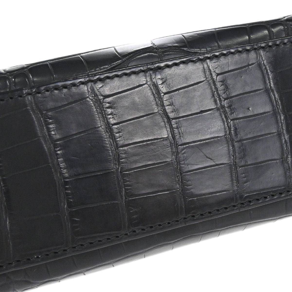 Hermes * Black Matt Alligator Kelly Pochette Handbag