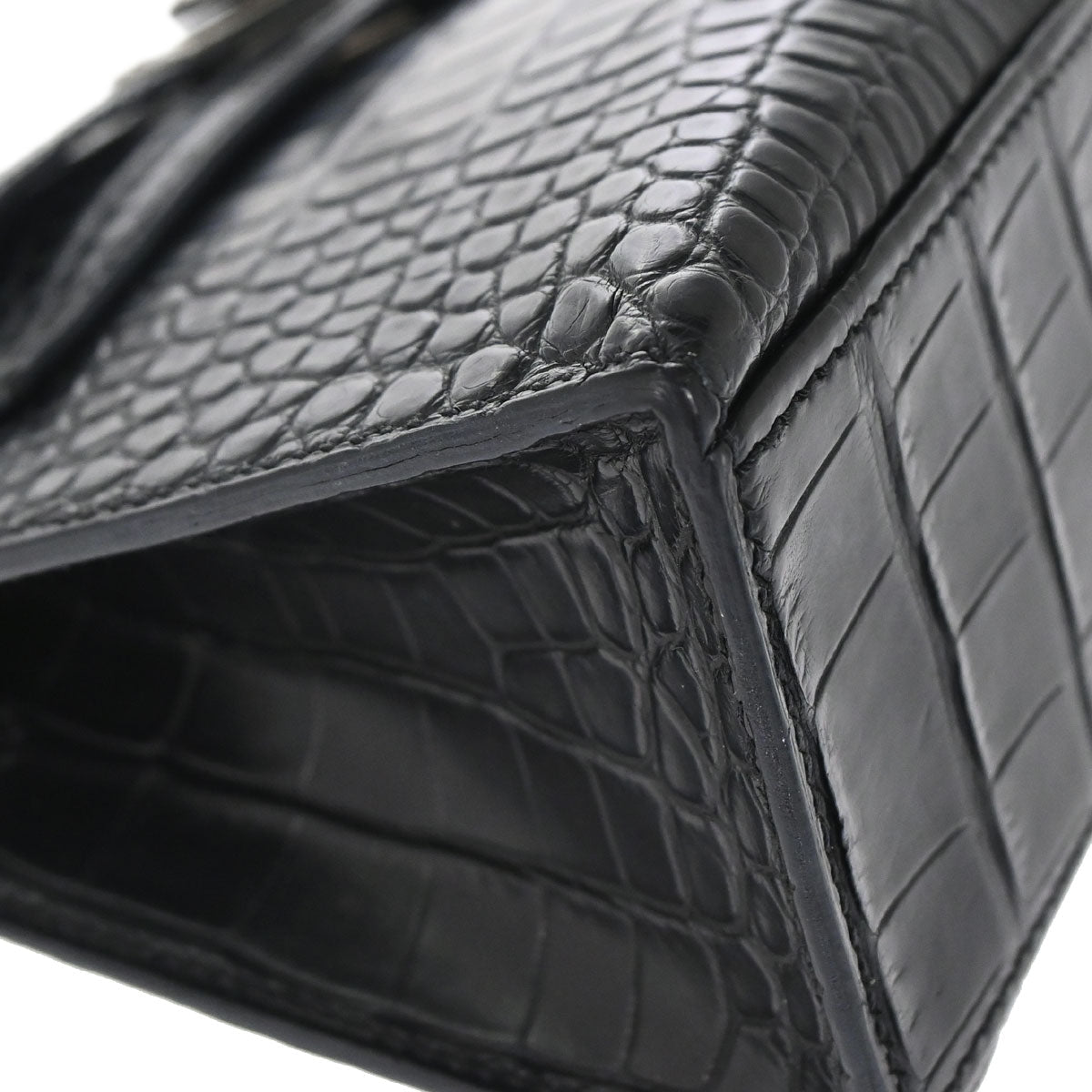 Hermes * Black Matt Alligator Kelly Pochette Handbag