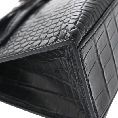 Hermes * Black Matt Alligator Kelly Pochette Handbag