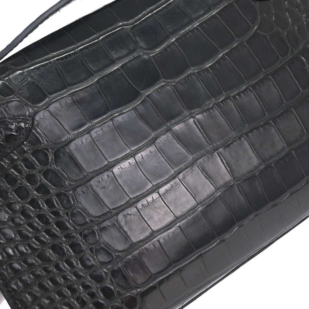Hermes * Black Matt Alligator Kelly Pochette Handbag