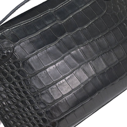 Hermes * Black Matt Alligator Kelly Pochette Handbag
