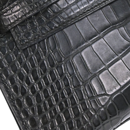Hermes * Black Matt Alligator Kelly Pochette Handbag