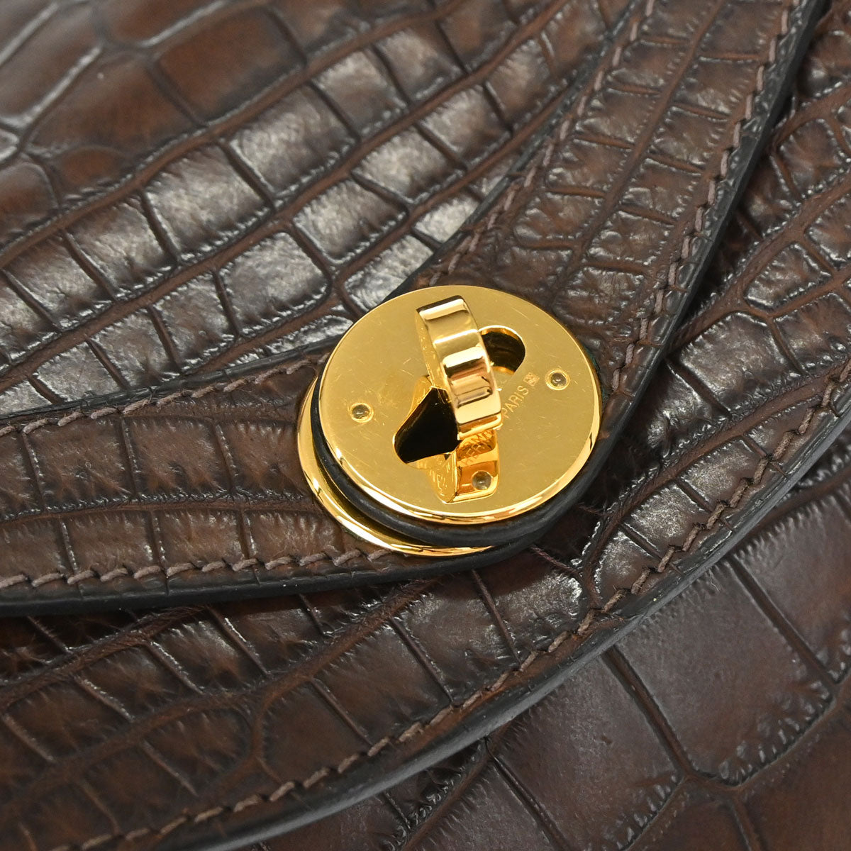 Hermes * Chocolat Matt Niloticus Lindy 30 Shoulder Bag