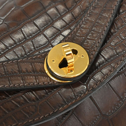 Hermes * Chocolat Matt Niloticus Lindy 30 Shoulder Bag