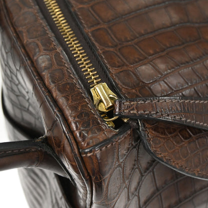 Hermes * Chocolat Matt Niloticus Lindy 30 Shoulder Bag