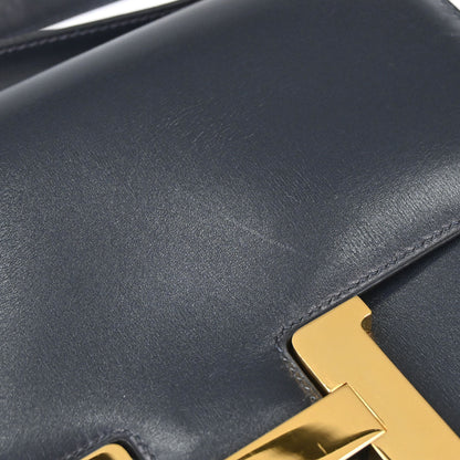 Hermes Blue Indigo Box Calf Constance 23 Shoulder Bag