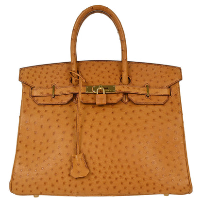 Hermes * Chestnut Ostrich Birkin 35 Handbag