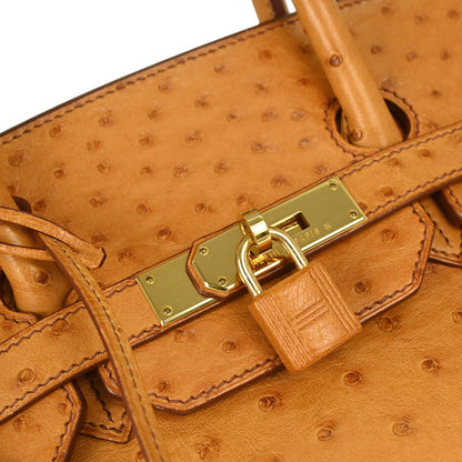 Hermes * Chestnut Ostrich Birkin 35 Handbag