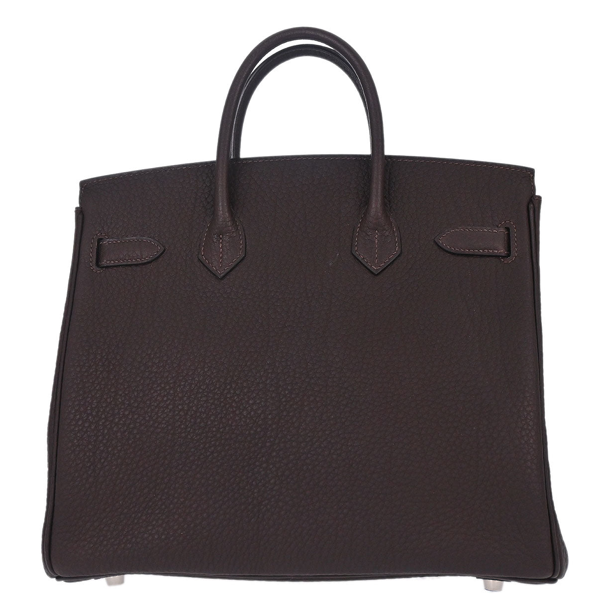 Hermes Marron Fonce Fjord Haut a Courroies 28 Handbag