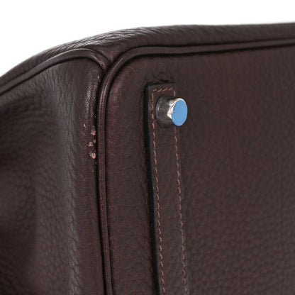 Hermes Marron Fonce Fjord Haut a Courroies 28 Handbag
