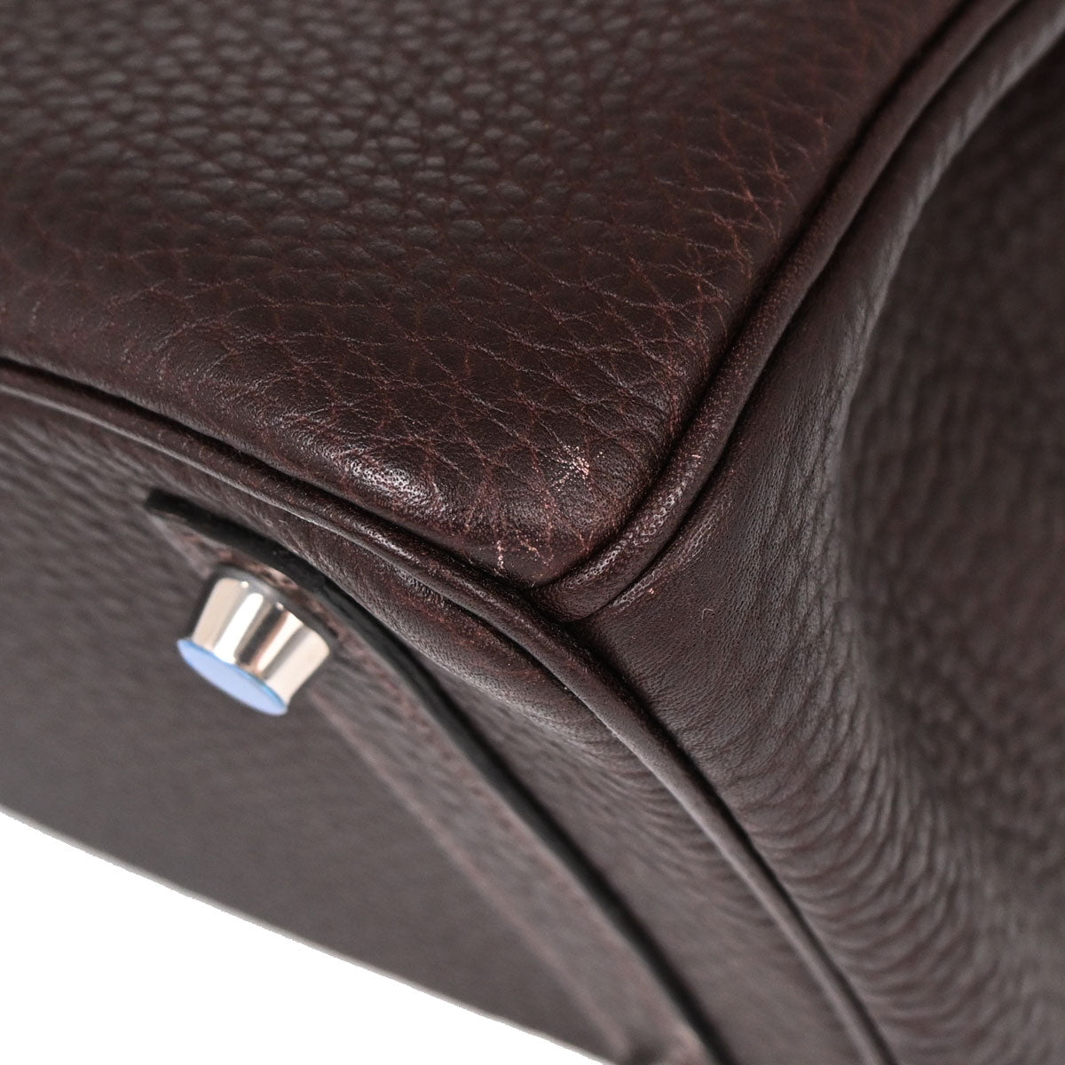Hermes Marron Fonce Fjord Haut a Courroies 28 Handbag