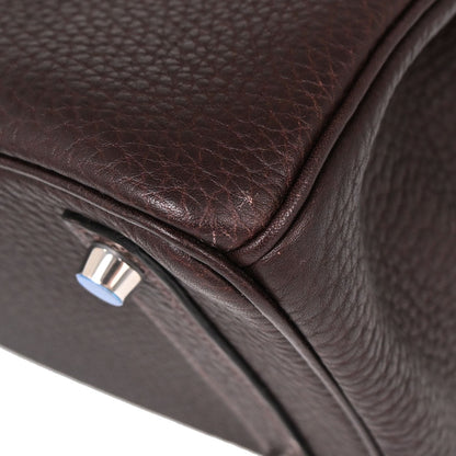 Hermes Marron Fonce Fjord Haut a Courroies 28 Handbag