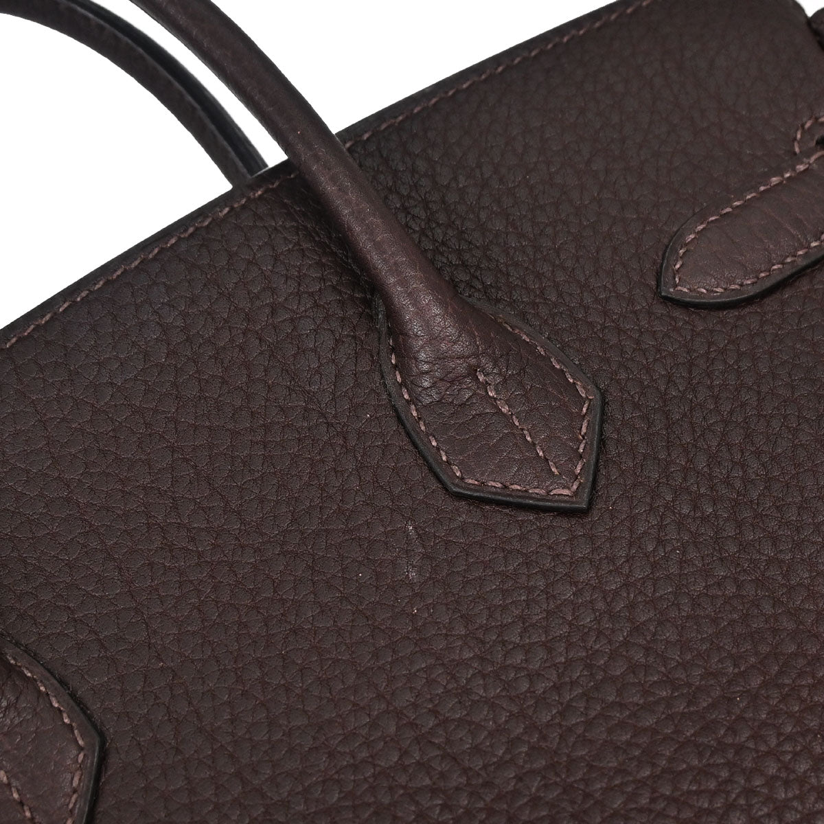 Hermes Marron Fonce Fjord Haut a Courroies 28 Handbag