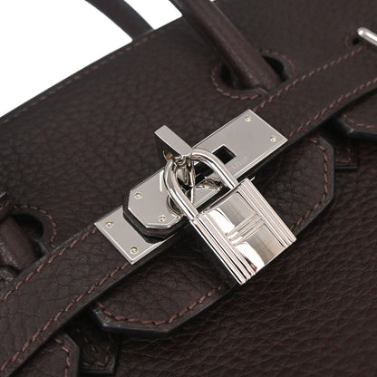 Hermes Marron Fonce Fjord Haut a Courroies 28 Handbag