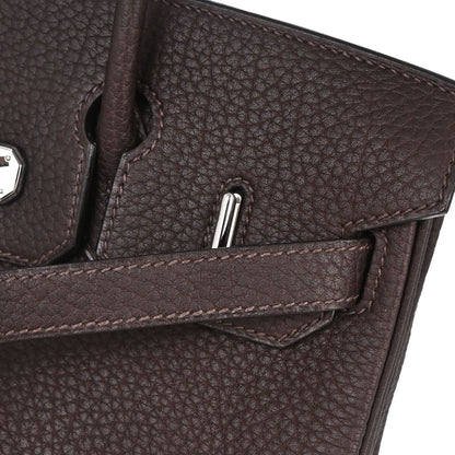 Hermes Marron Fonce Fjord Haut a Courroies 28 Handbag