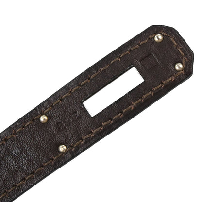 Hermes Marron Fonce Fjord Haut a Courroies 28 Handbag