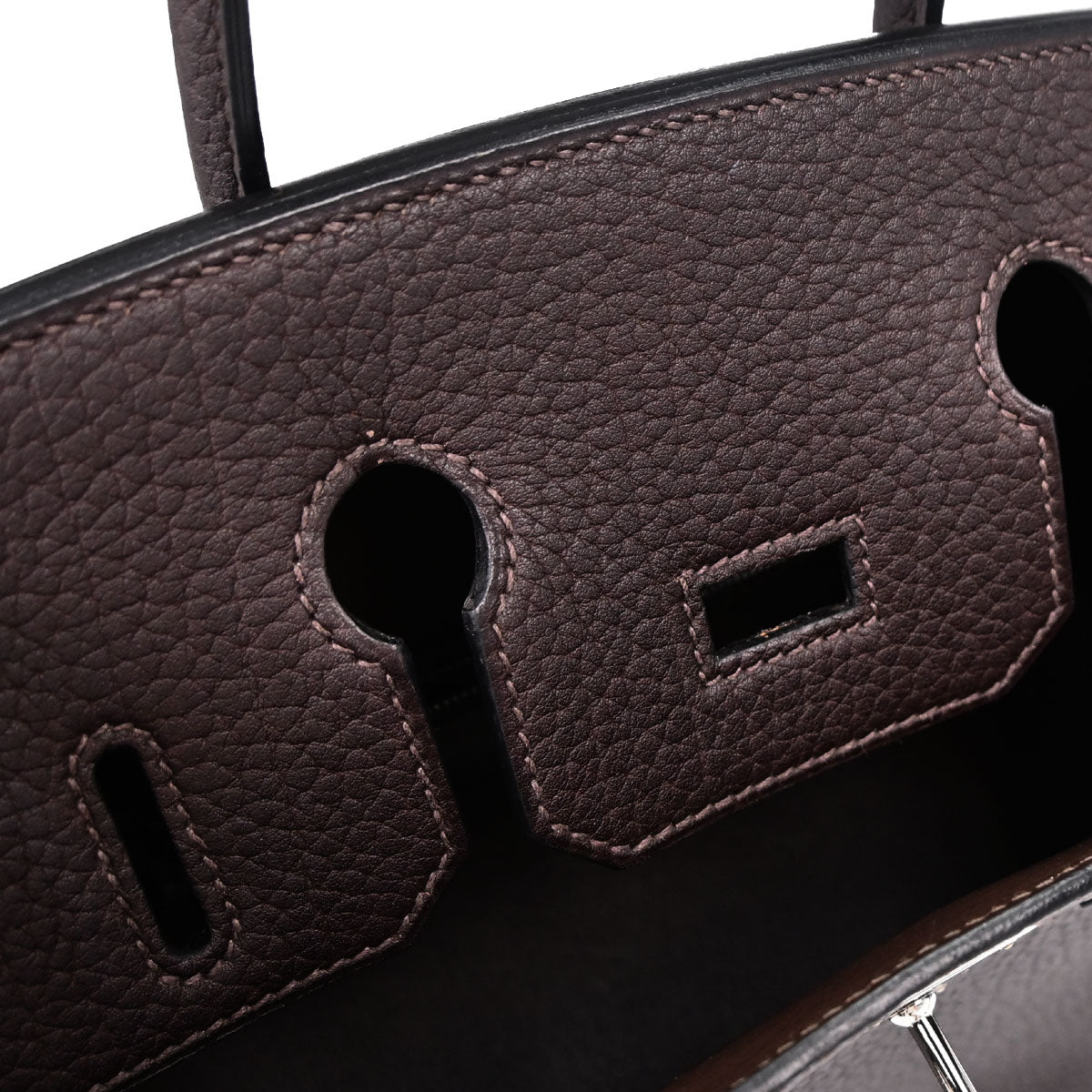 Hermes Marron Fonce Fjord Haut a Courroies 28 Handbag
