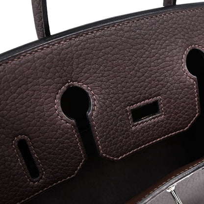 Hermes Marron Fonce Fjord Haut a Courroies 28 Handbag