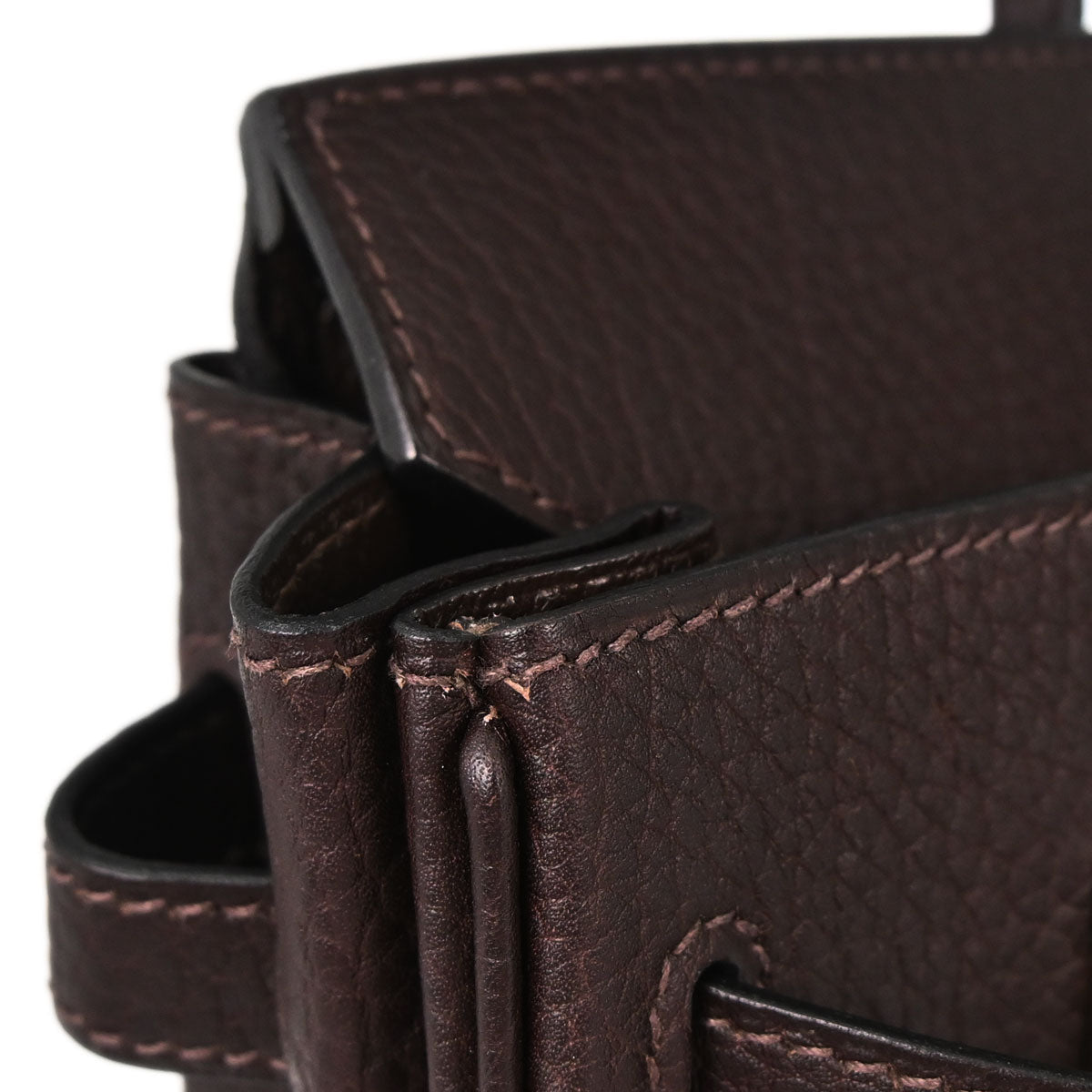 Hermes Marron Fonce Fjord Haut a Courroies 28 Handbag