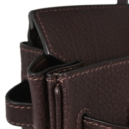Hermes Marron Fonce Fjord Haut a Courroies 28 Handbag