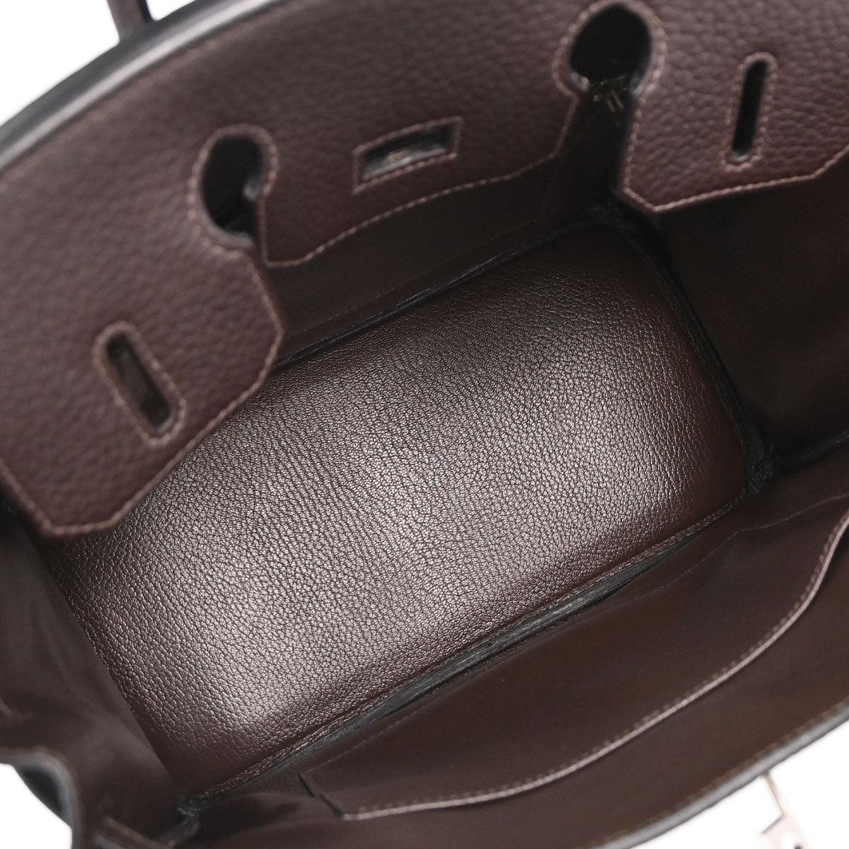 Hermes Marron Fonce Fjord Haut a Courroies 28 Handbag