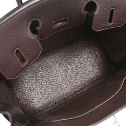 Hermes Marron Fonce Fjord Haut a Courroies 28 Handbag