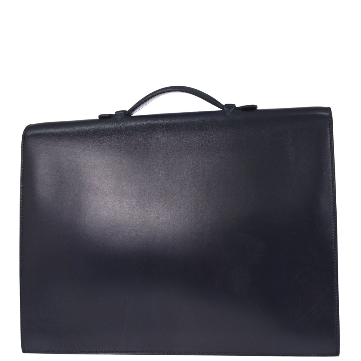 Hermes Blue Indigo Box Calf Sac a Depeches 38 Business Bag Handbag