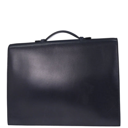 Hermes Blue Indigo Box Calf Sac a Depeches 38 Business Bag Handbag
