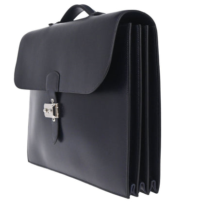 Hermes Blue Indigo Box Calf Sac a Depeches 38 Business Bag Handbag
