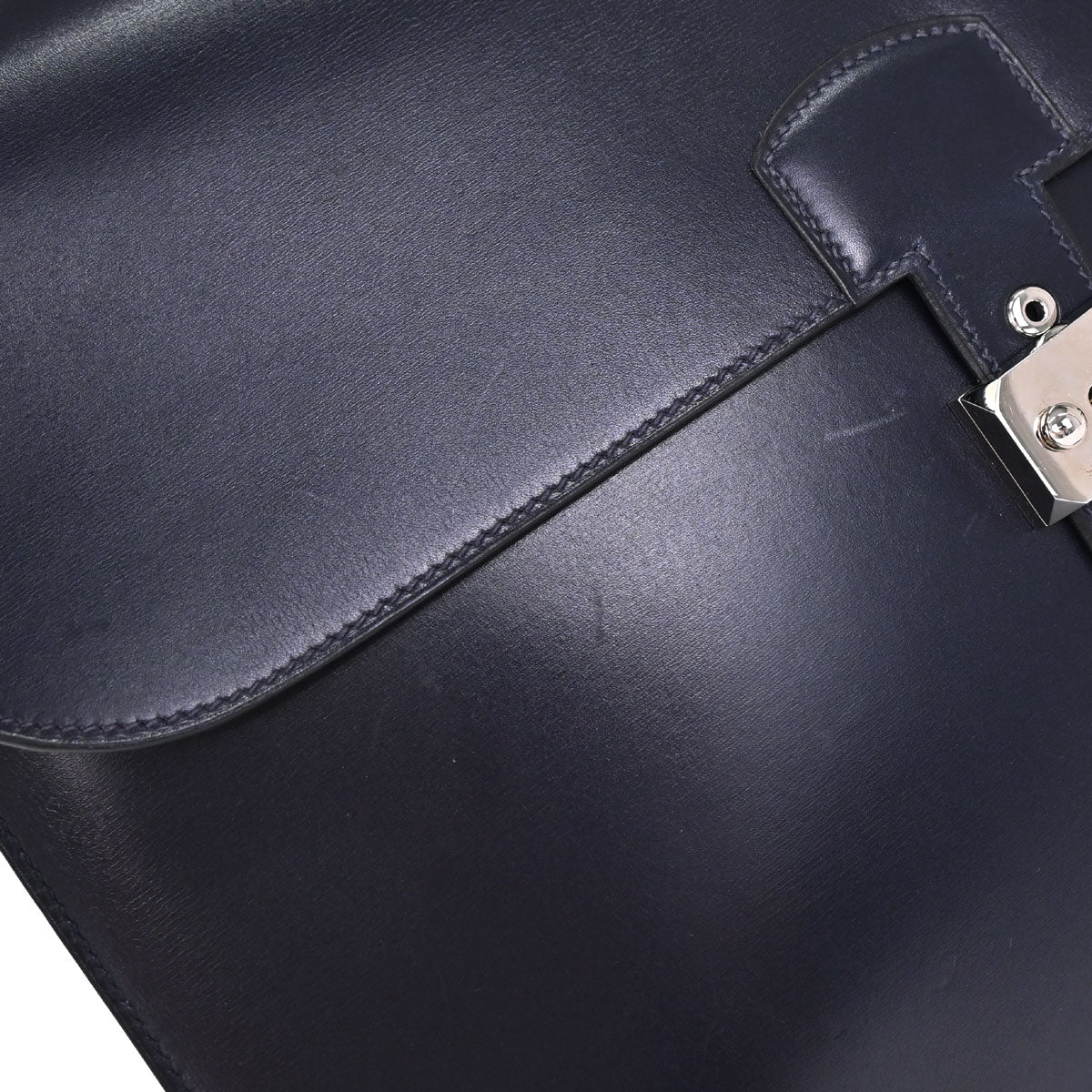 Hermes Blue Indigo Box Calf Sac a Depeches 38 Business Bag Handbag